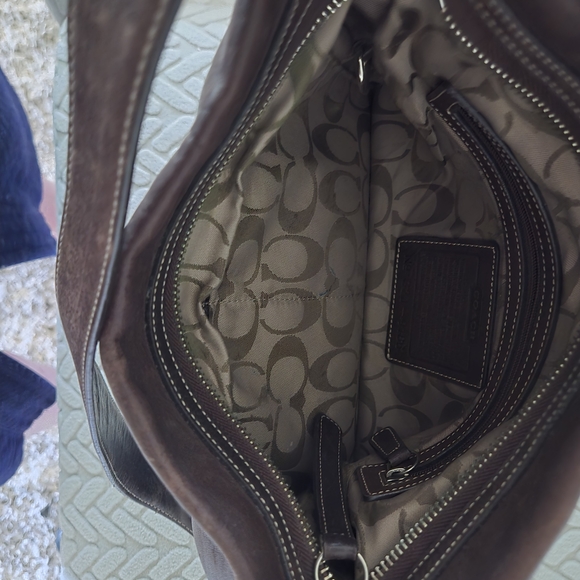 Coach Dark Brown Leather Bag with Silver Accents - Picture 8 of 10